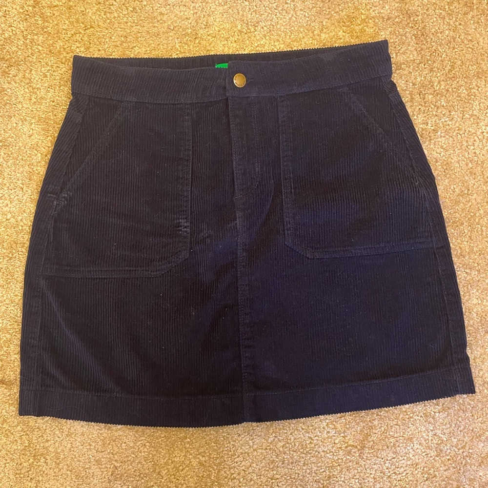 Blue Velvet Mini Skirt